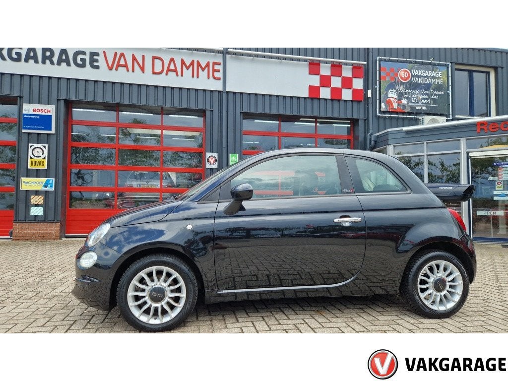 Fiat 500C cabrio 0.9 TA T Popstar (bj 2017), Auto's, Gebruikt, Cabriolet, Zwart, Origineel Nederlands