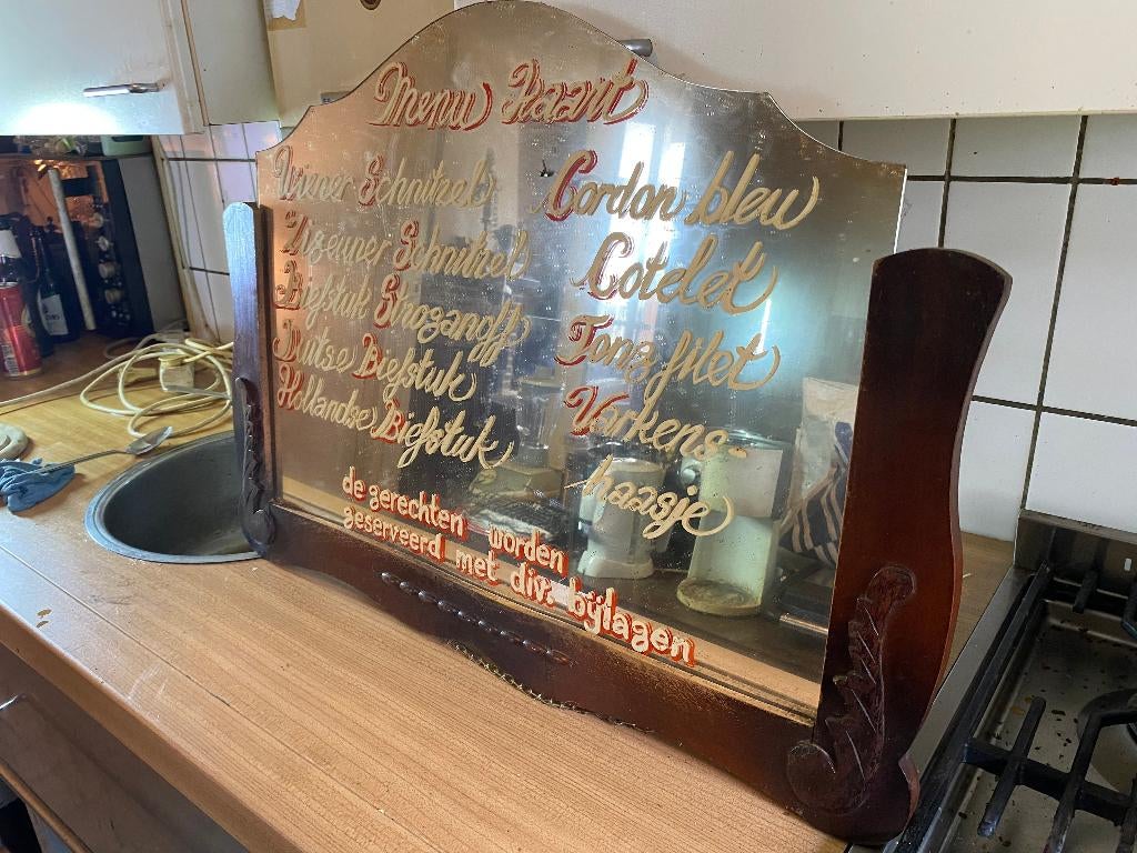 ouderwetse horeca spiegel, Ophalen, Overige vormen, 50 tot 100 cm, Minder dan 100 cm