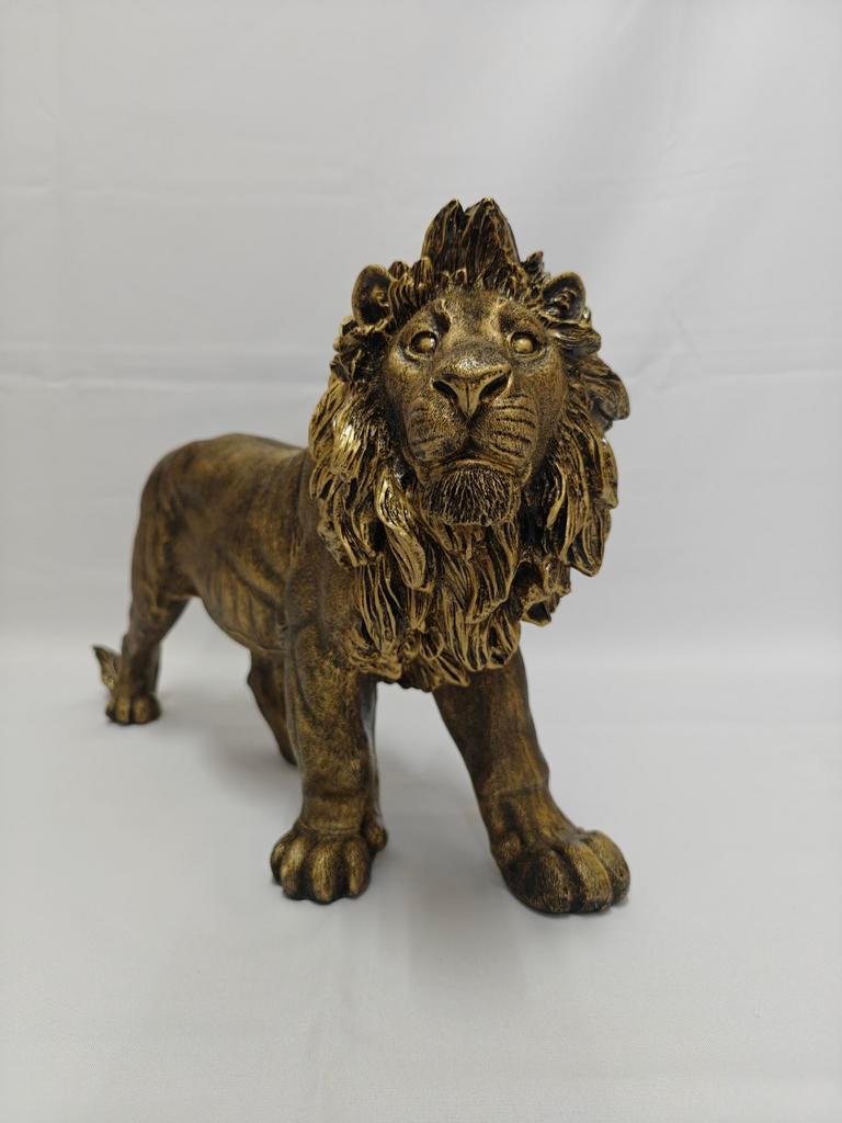 Leeuw brons gekleurd, lion king., Verzamelen, Beelden en Beeldjes, Nieuw, Dier, Ophalen
