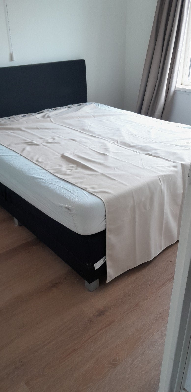 overgordijnen met ringen verduisterend 260 cm x 140 cm  beig, Huis en Inrichting, Ophalen, Beige, Verduisterend