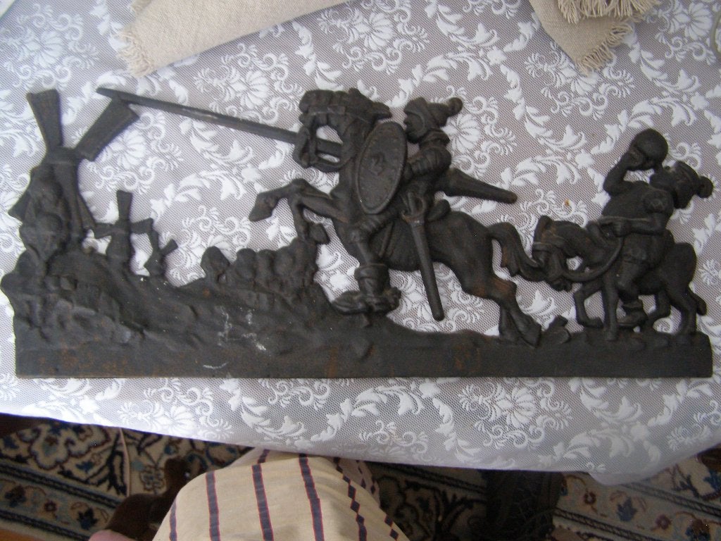 metalen ornament Don Quichotte et Sancho Pança 48 x 20 cm, Ophalen of Verzenden
