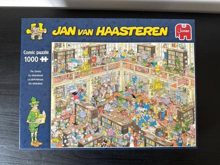 Jan van Haasteren De Bibliotheek 1000 stukjes - Nieuw, Ophalen of Verzenden, 500 t/m 1500 stukjes, Nieuw, Legpuzzel