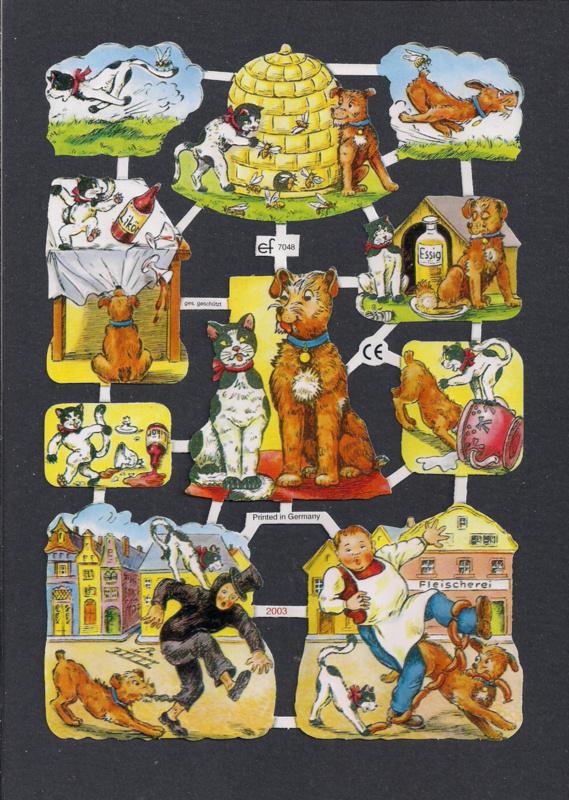 Ondeugende honden & katten Oudere poezieplaatjes 7048, Ophalen of Verzenden