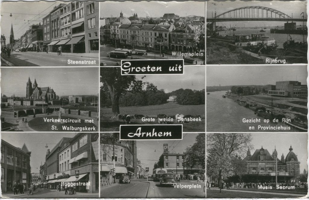 Groeten uit Arnhem 9 luik 1963, Verzenden, 1960 tot 1980, Gelopen, Gelderland