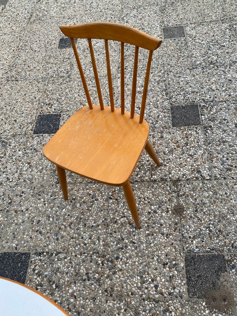 2 keukenstoelen retro stijl 10euro per stuk, Ophalen, Gebruikt, Bruin, Eén