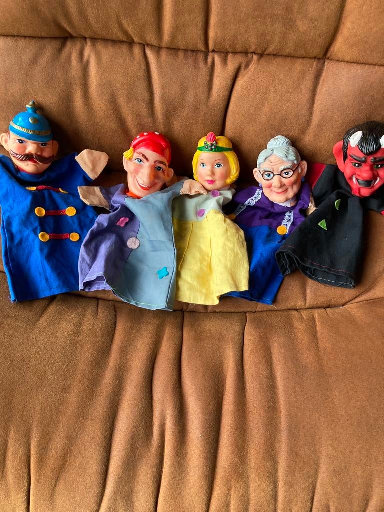 5 poppenkastpoppen - compleet voorstelling, Ophalen of Verzenden, Gebruikt, Overige typen