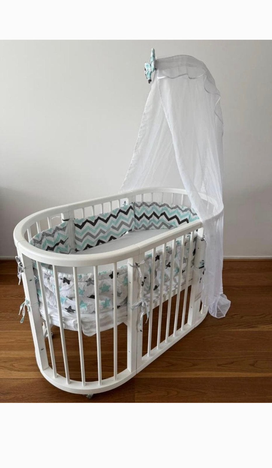 Stokke style sleepi meegroeibed (mini+groot) wit, Ophalen, Gebruikt, 70 tot 85 cm, Minder dan 140 cm