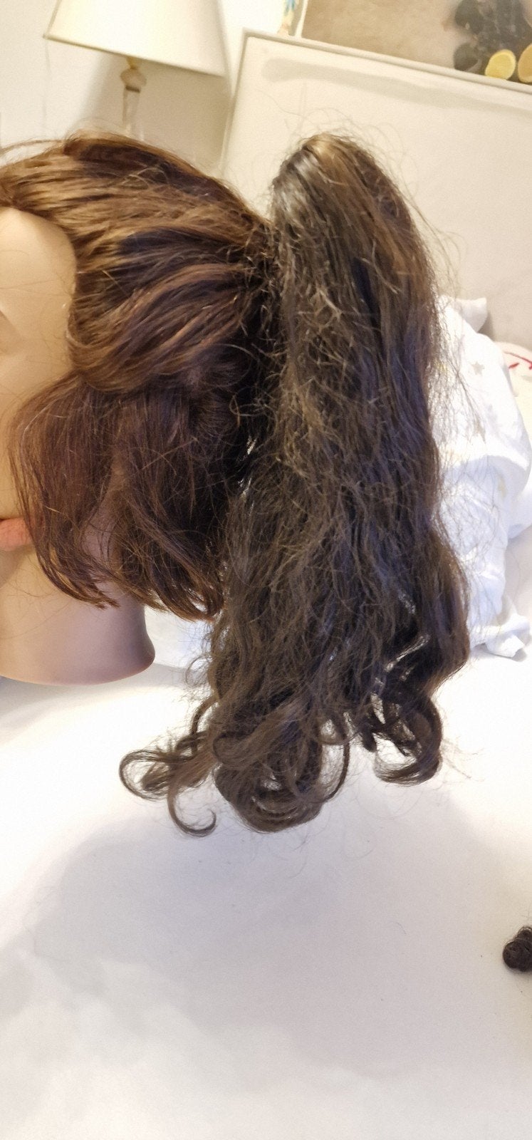 Haarstuk met klem - Krullend, 40-50 cm, Ophalen of Verzenden, Gebruikt