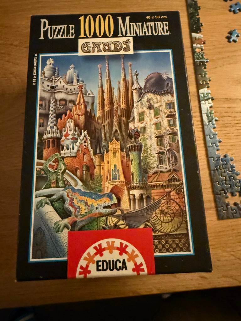 Educa Gaudi 1000 stukjes legpuzzel (mini stukjes), Ophalen of Verzenden, 500 t/m 1500 stukjes, Gebruikt, Legpuzzel