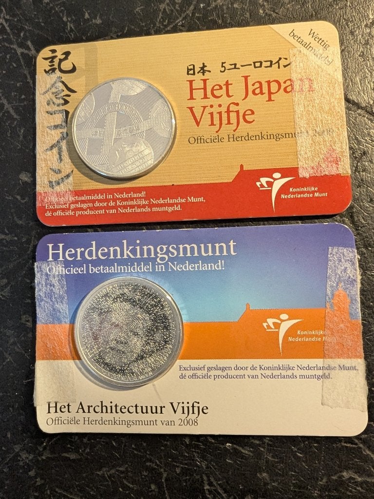 Herdenkingsmunten NL: Japan Vijfje & Architectuur Vijfje, Postzegels en Munten, Munten | Nederland, Setje, Koningin Beatrix, Zilver
