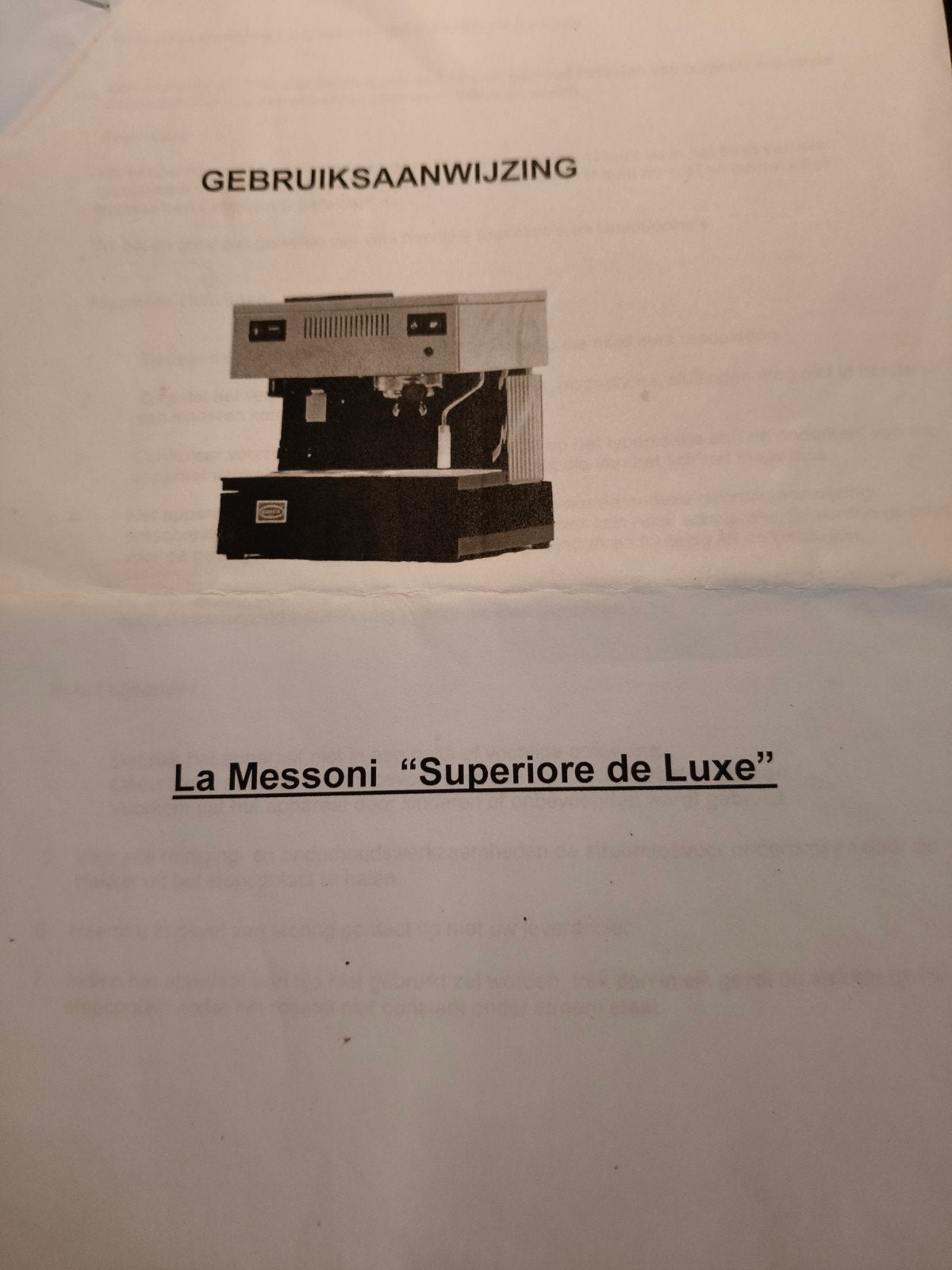 La Messoni Superiore de Luxe Espressomachine, Witgoed en Apparatuur, Koffiemachine-accessoires, Ophalen, Gebruikt, Koffiebonen