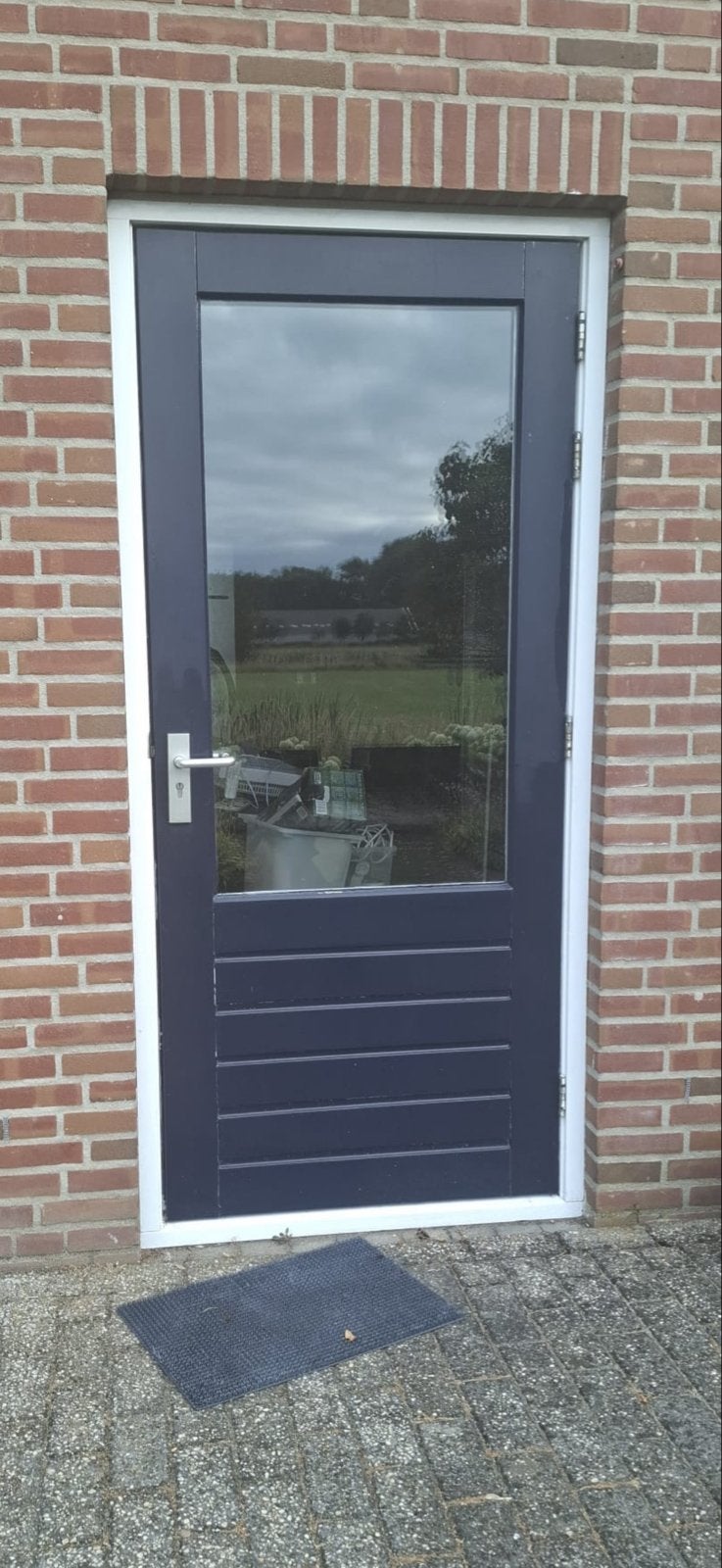 Enkele deur 92x211 cm met dubbel glas, Ophalen, Gebruikt, 80 tot 100 cm, Buitendeur