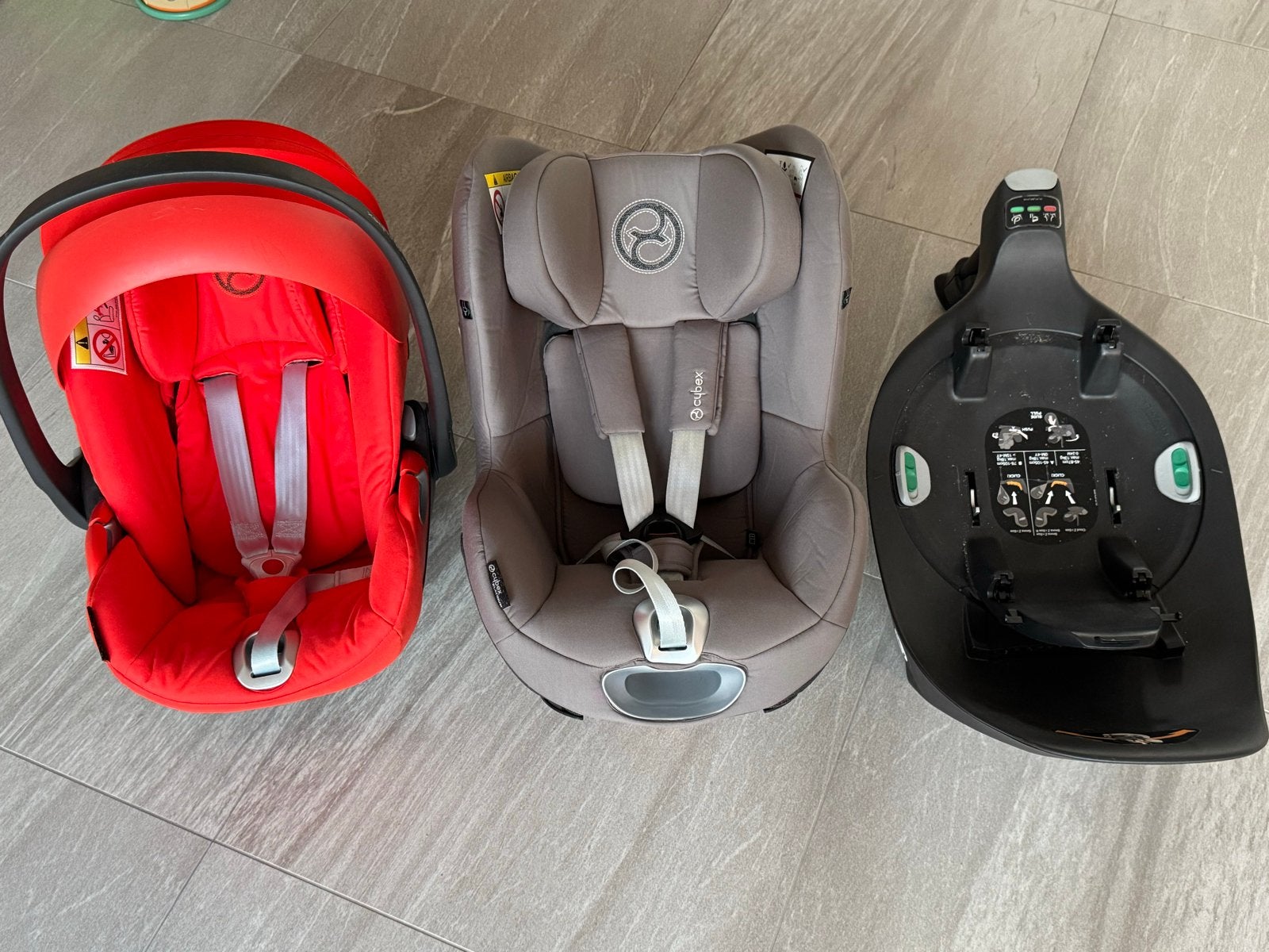 Cybex autostoel set, Autogordel of Isofix, Gebruikt, 0 t/m 18 kg, Verstelbare rugleuning