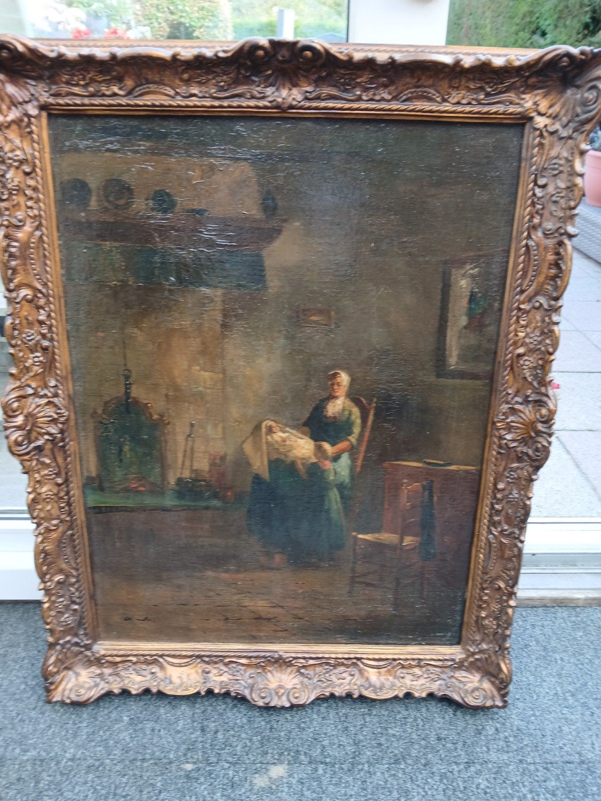Prachtig schilderij op doek met sierlijst - 75 x 95 cm, Ophalen