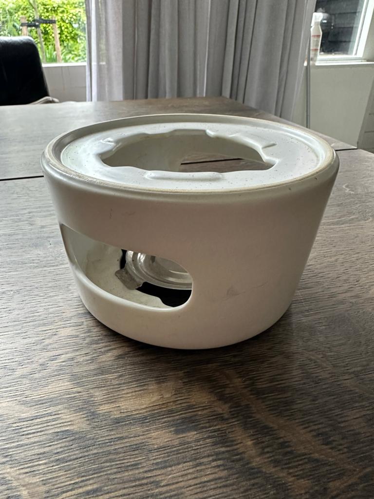 Bredemeijer theepot onderzetter theewarmer, Bredemeijer, Zo goed als nieuw, Steen/keramiek, Wit