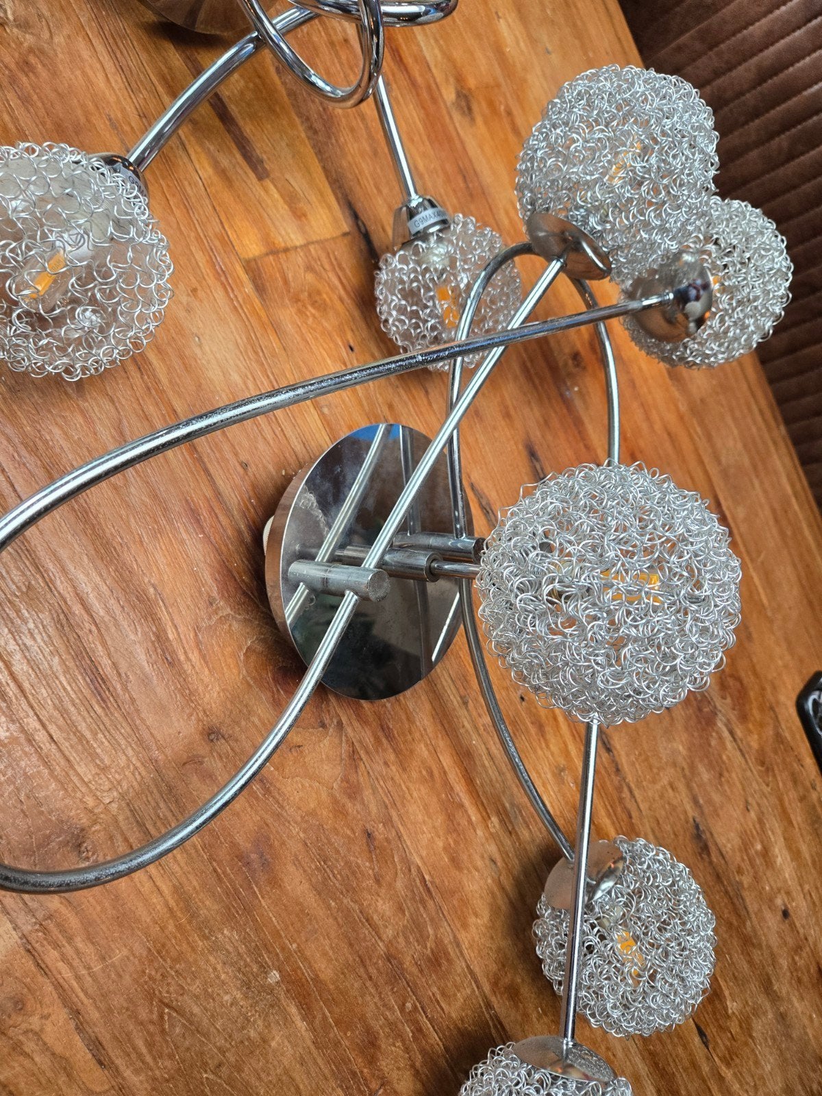 Set van 2 mooie Plafond Lampen, Bollen, Zilver, Huis en Inrichting, Ophalen of Verzenden, Zo goed als nieuw