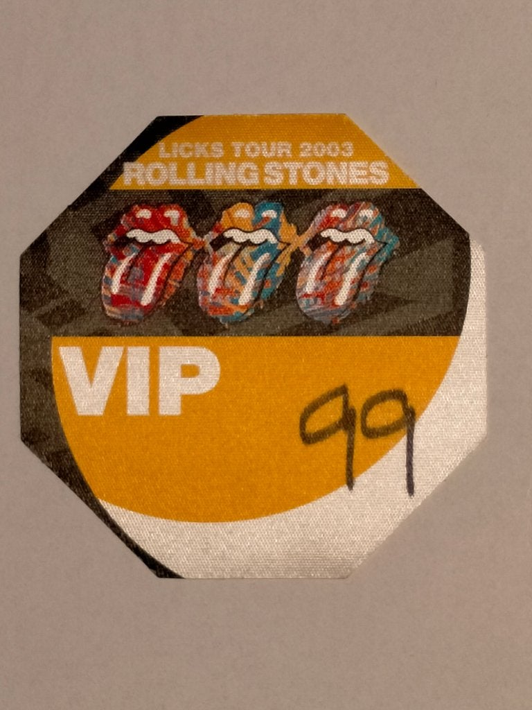Rolling Stones Licks Tour 2003 VIP ticket kaartje geel, Ophalen of Verzenden, Gebruikt, Overige typen
