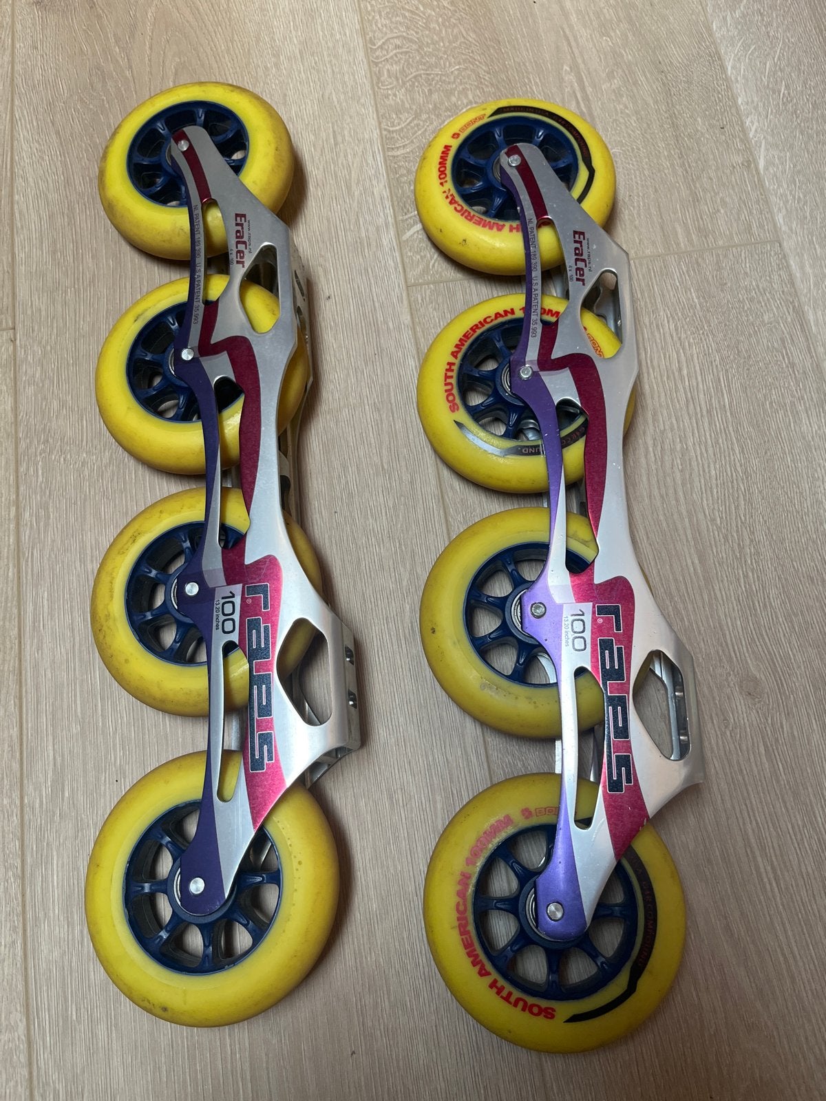 Raps Eracer 4x100 skeeler frames Bont South American wielen, Ophalen of Verzenden, Gebruikt, Overige typen, Raps
