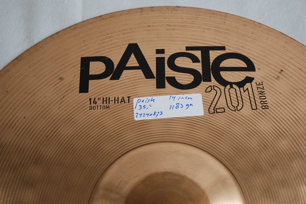 Paiste 201 bottom bekken 1183gr 14 inch  <24240873>, Gebruikt, ., Drums of Percussie, Ophalen of Verzenden