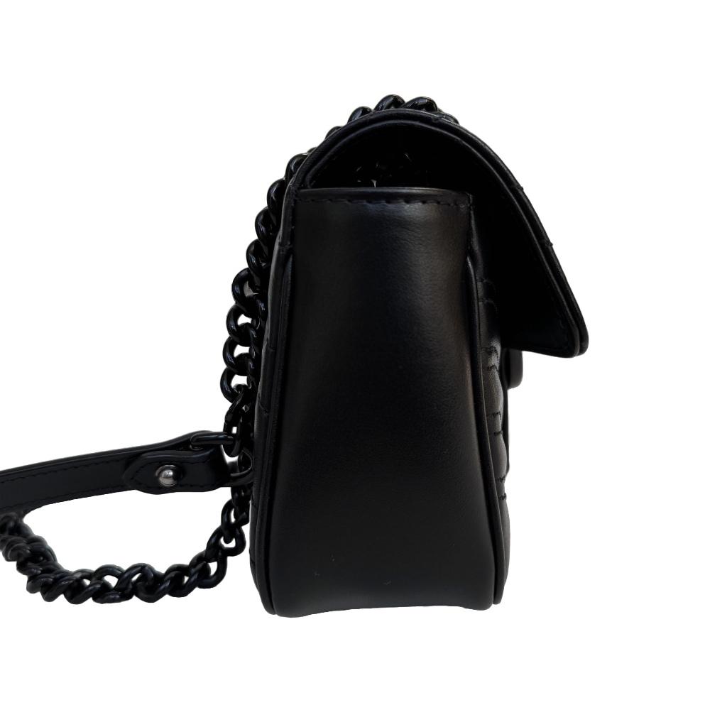 Gucci marmont matelasse mini small zwart so black tas image 2