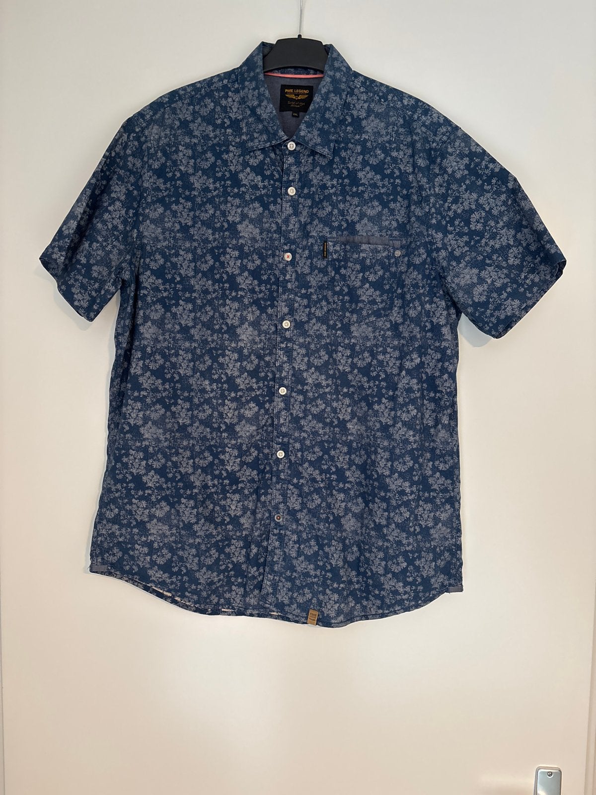 PME Legend Heren overhemd met korte mouwen - Maat XXL, Kleding | Heren, Ophalen of Verzenden, Zo goed als nieuw, Blauw, Overige halswijdtes