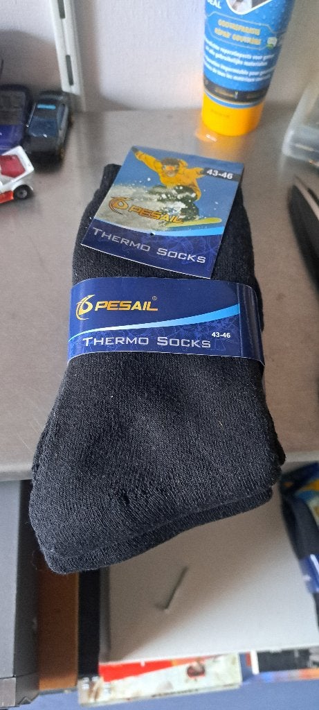 Thermosokken 3 paar blauw/zwart mt:43-46(Z251-42), Ophalen of Verzenden, Nieuw, Maat 39 t/m 42, Blauw