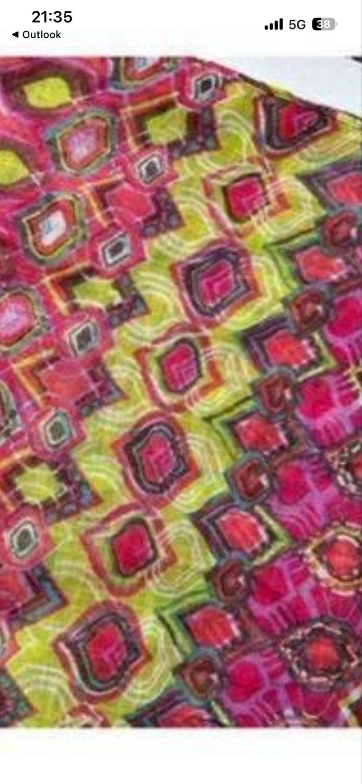 Lichtgewicht Boho Sjaal - Roze & Limegroen, Ophalen of Verzenden, Zo goed als nieuw, Maat 38/40 (M), Sjaal