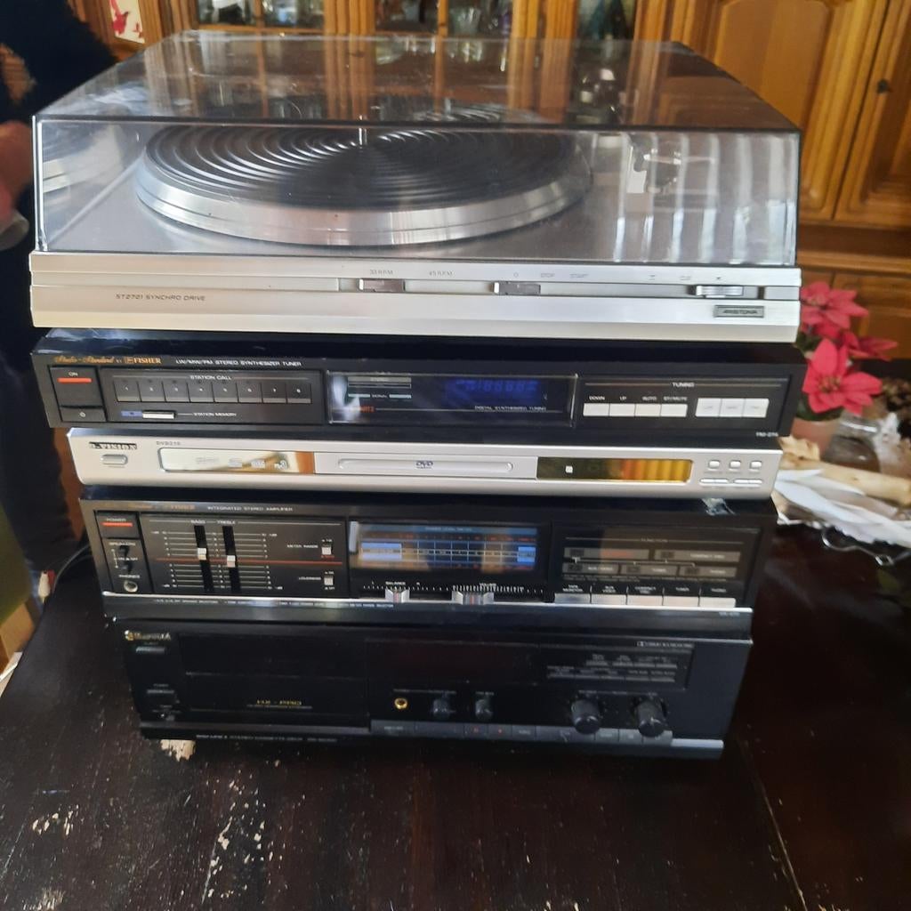 Fisher Radio Platenspeler Tuner Cassette Recorder Set, Ophalen, Gebruikt, Platenspeler, Overige merken
