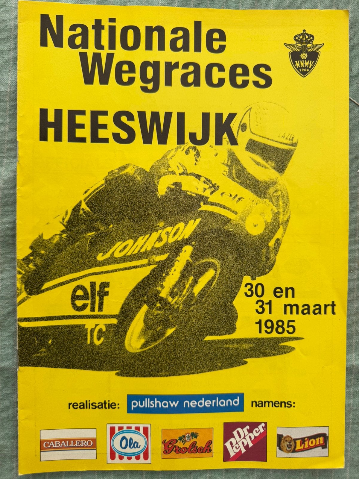 Programma blad 1985 Heeswijk Nationale Races, Verzenden, Gebruikt, Motoren