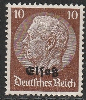 Bezet Elzas 1940 6 Hindenburg 10p, Ongebruikt, Ophalen of Verzenden, Overige periodes, Postfris