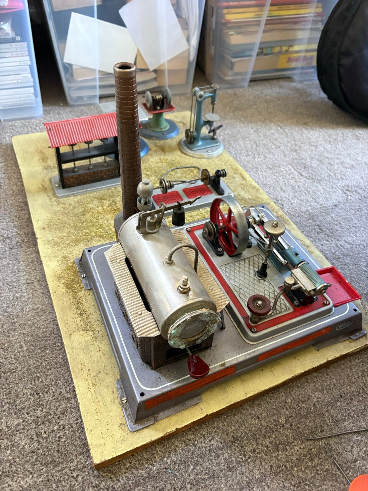 Vintage Wilesco stoommachine met accessoires, Overige merken, Gebruikt, Ophalen of Verzenden, Groter dan 1:32