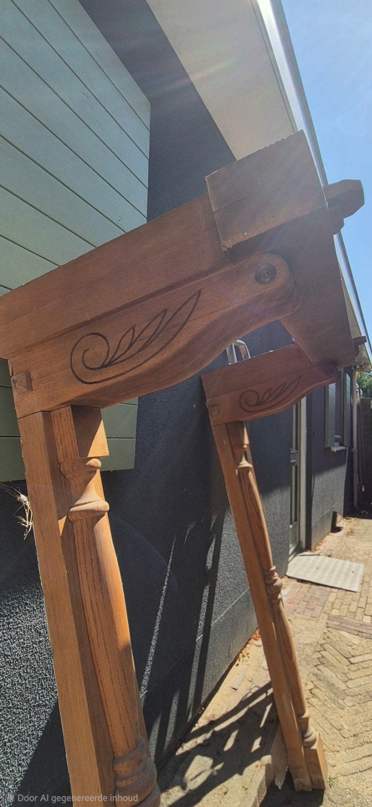 Decoratieve eikenhouten schouw - 1.50m hoog, 1.20, Ophalen