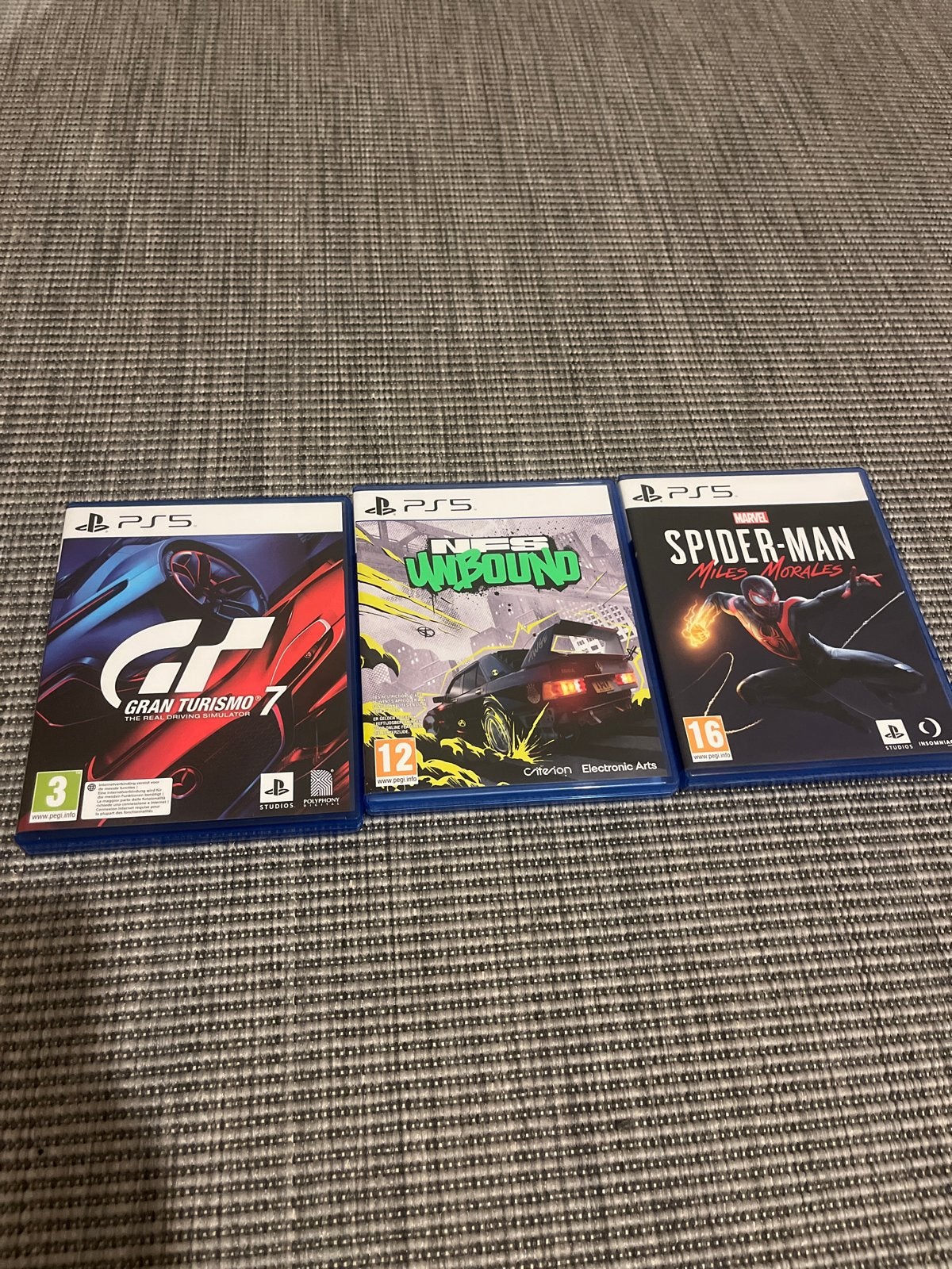 PS5 Games: Gran Turismo 7, NFS Unbound, Spider-Man Miles Mor, Ophalen, Online, 1 speler, Racen en Vliegen
