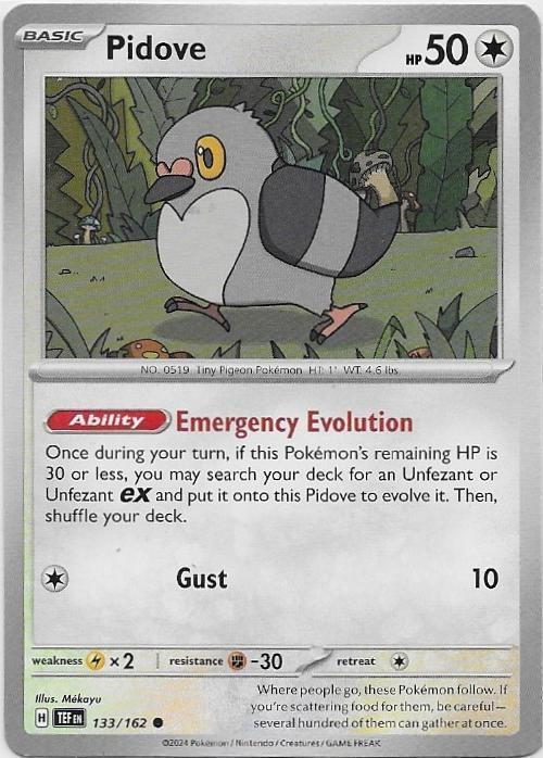 Temporal Forces,  Pidove [common] 133/162, Hobby en Vrije tijd, Verzamelkaartspellen | Pokémon, Nieuw, Losse kaart, Verzenden