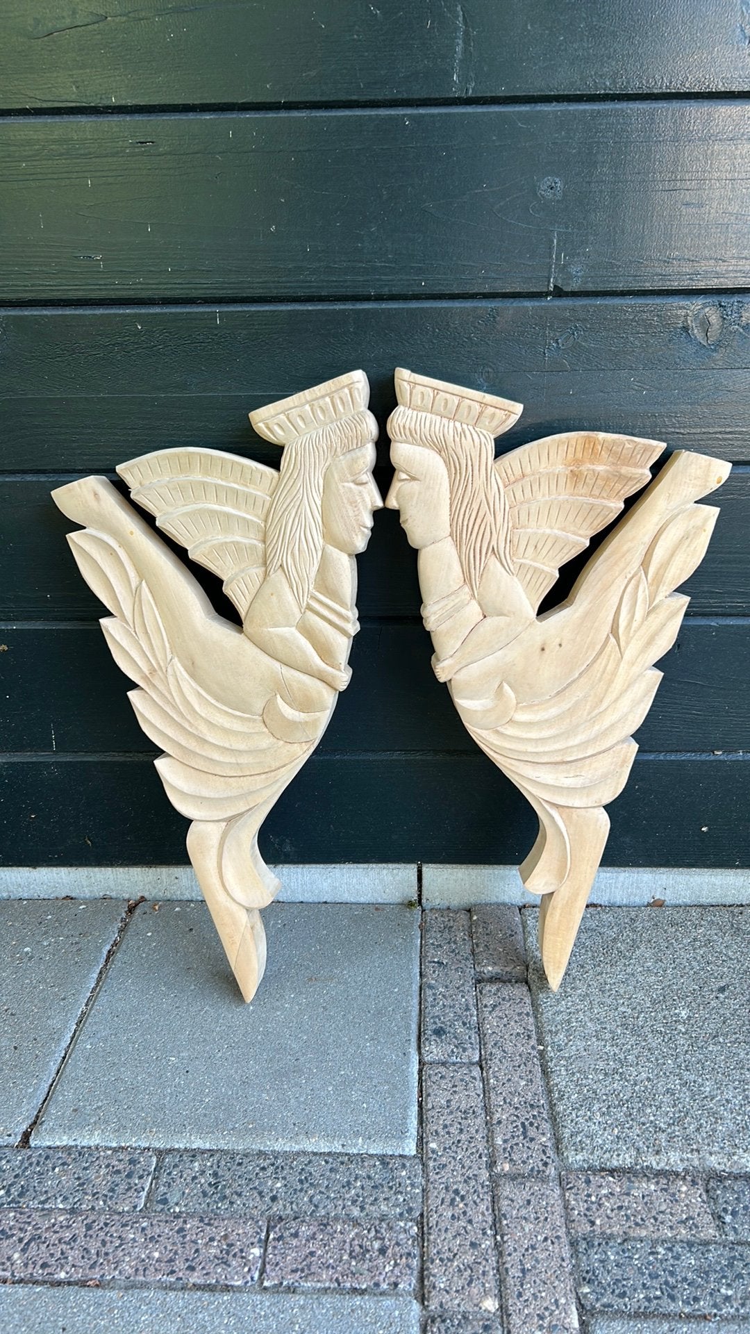 Unieke Handgemaakte Houten Plankdragers – Engelen 2 stuks, Huis en Inrichting, Woonaccessoires | Wandplanken en Boekenplanken