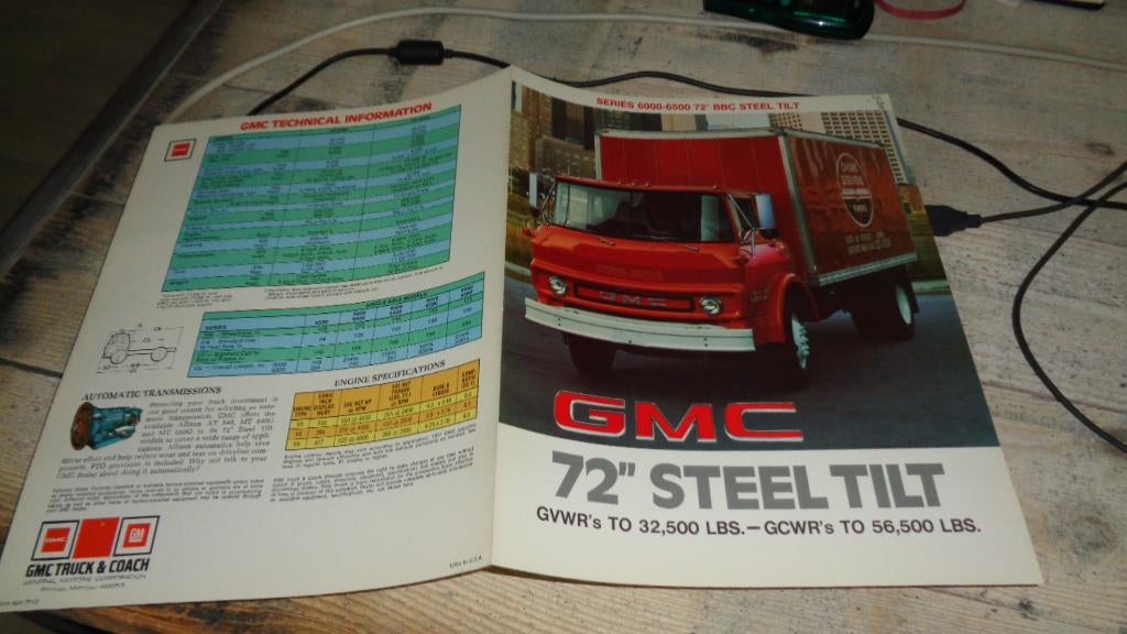 USA Folder GMC STEEL TILT Series 6000-6500  ,   1972, Verzenden, Nieuw, Overige merken