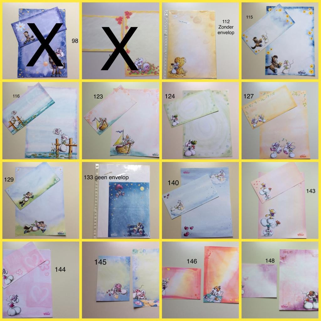 diddl briefpapier met envelop deel 1, Ophalen of Verzenden, Diddl, Zo goed als nieuw, Papier, Kaart of Schrift