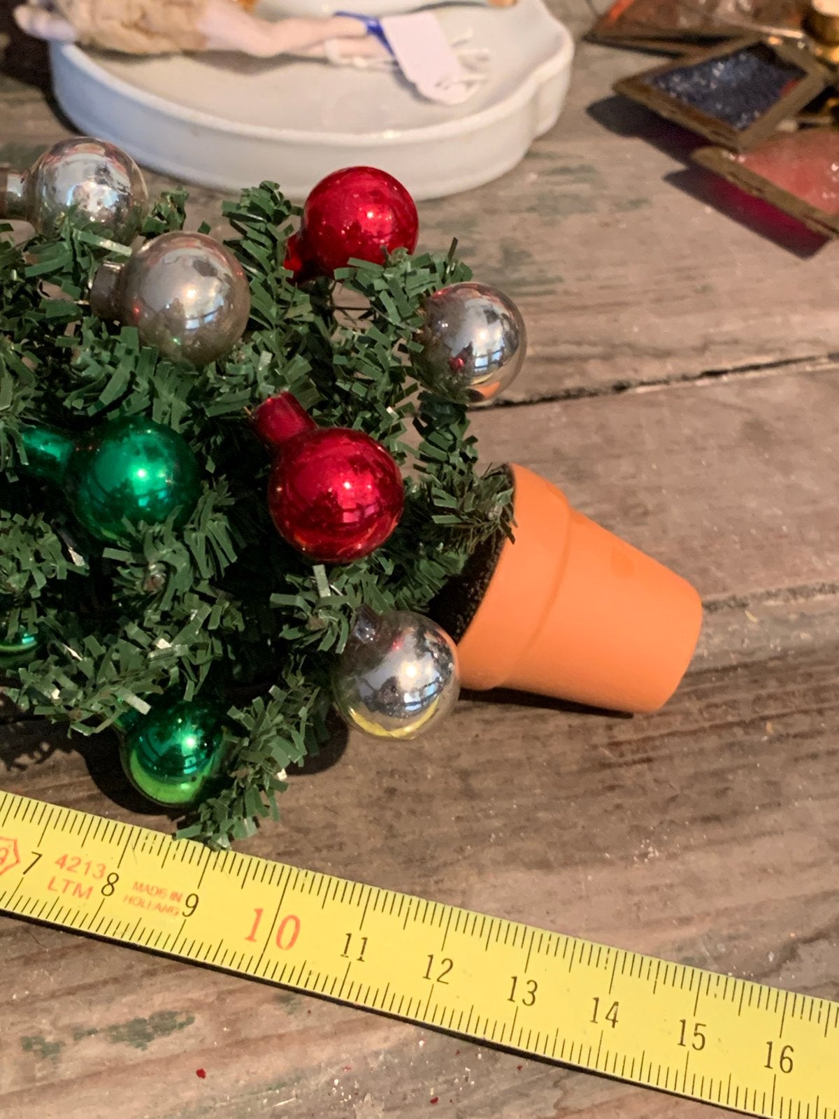 Mini kerstboom met kwikballen, Diversen, Kerst, Gebruikt, T, Ophalen of Verzenden, N