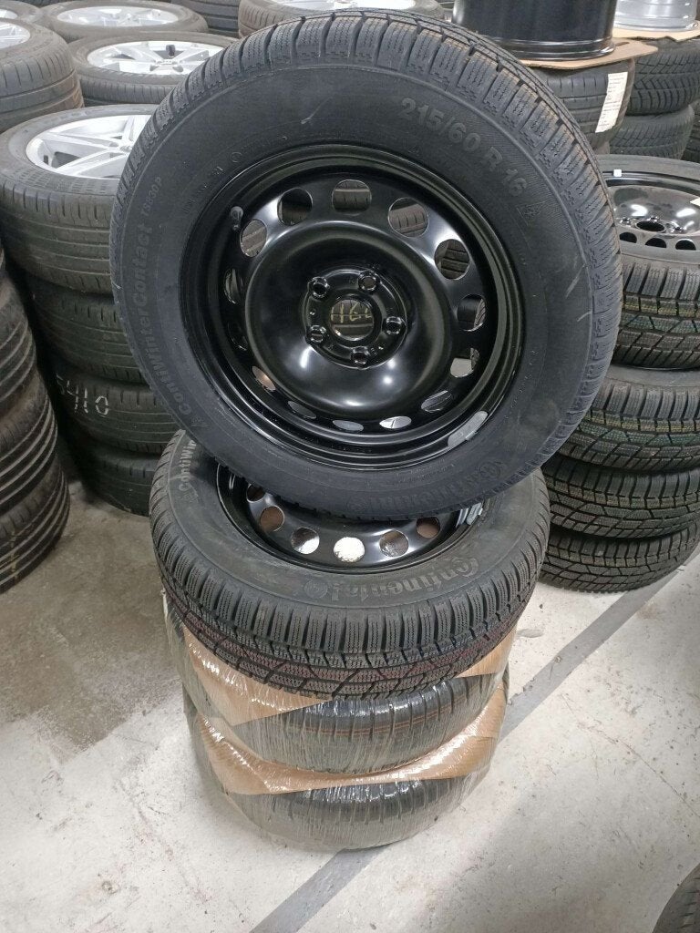 VW Passat Caddy Q2 staal velgen 16 winterbanden 5x112, Ophalen, Gebruikt, 16 inch, Banden en Velgen