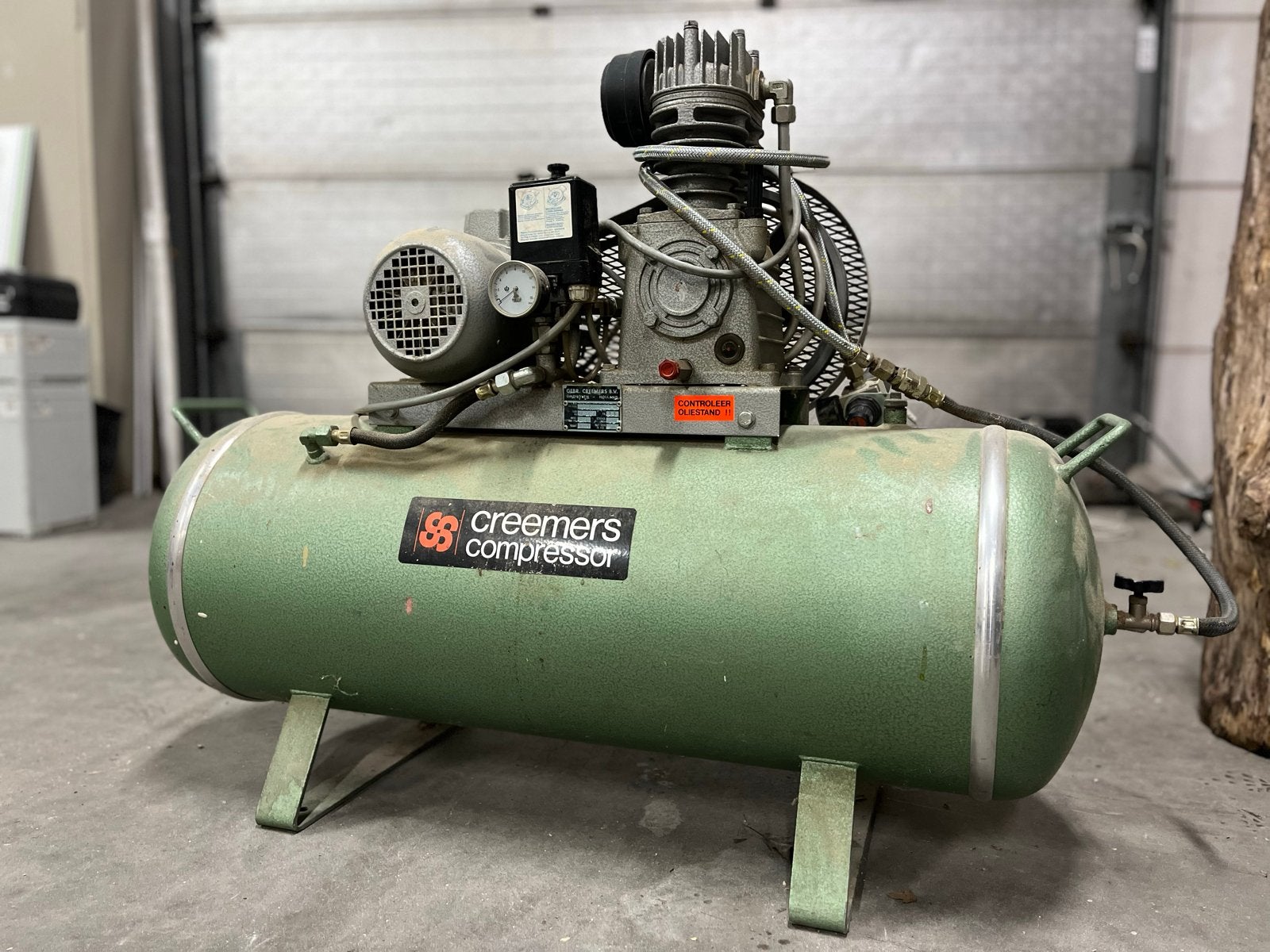Creemers Compressor 90L - Gebruikt, Goede Staat, Ophalen, Gebruikt, 6 tot 10 bar, 25 tot 100 liter
