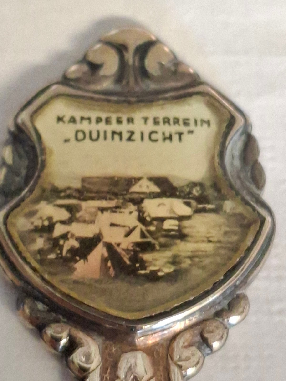 Verzilverde theelepel Kampeer Terrein "Duinzicht", Antiek en Kunst, Antiek | Goud en Zilver, Ophalen of Verzenden, Zilver