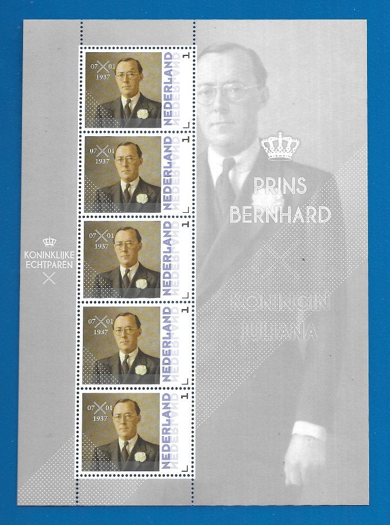 Postzegelvel Koninklijke Echtparen - Prins Bernhard, Verzenden, Na 1940, Postfris