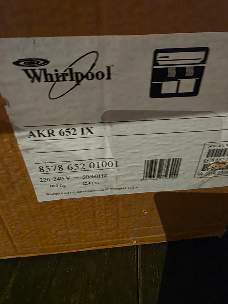 Whirlpool AKR652IX Afzuigkap - Nieuw in doos, Ophalen, Onderbouw afzuigkap, Nieuw, Inbouw