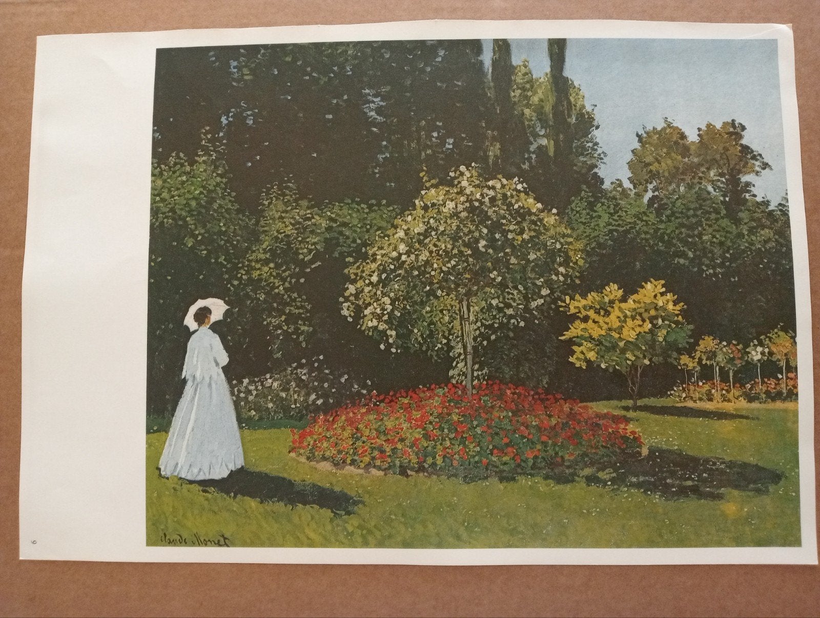 Claude Monet print vrouw met parasol in een Tuin, Ophalen of Verzenden