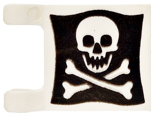 Lego Pirates Vlag White Flag 2 x 2 Square with Skull, Lego, Zo goed als nieuw, Losse stenen, Pirates