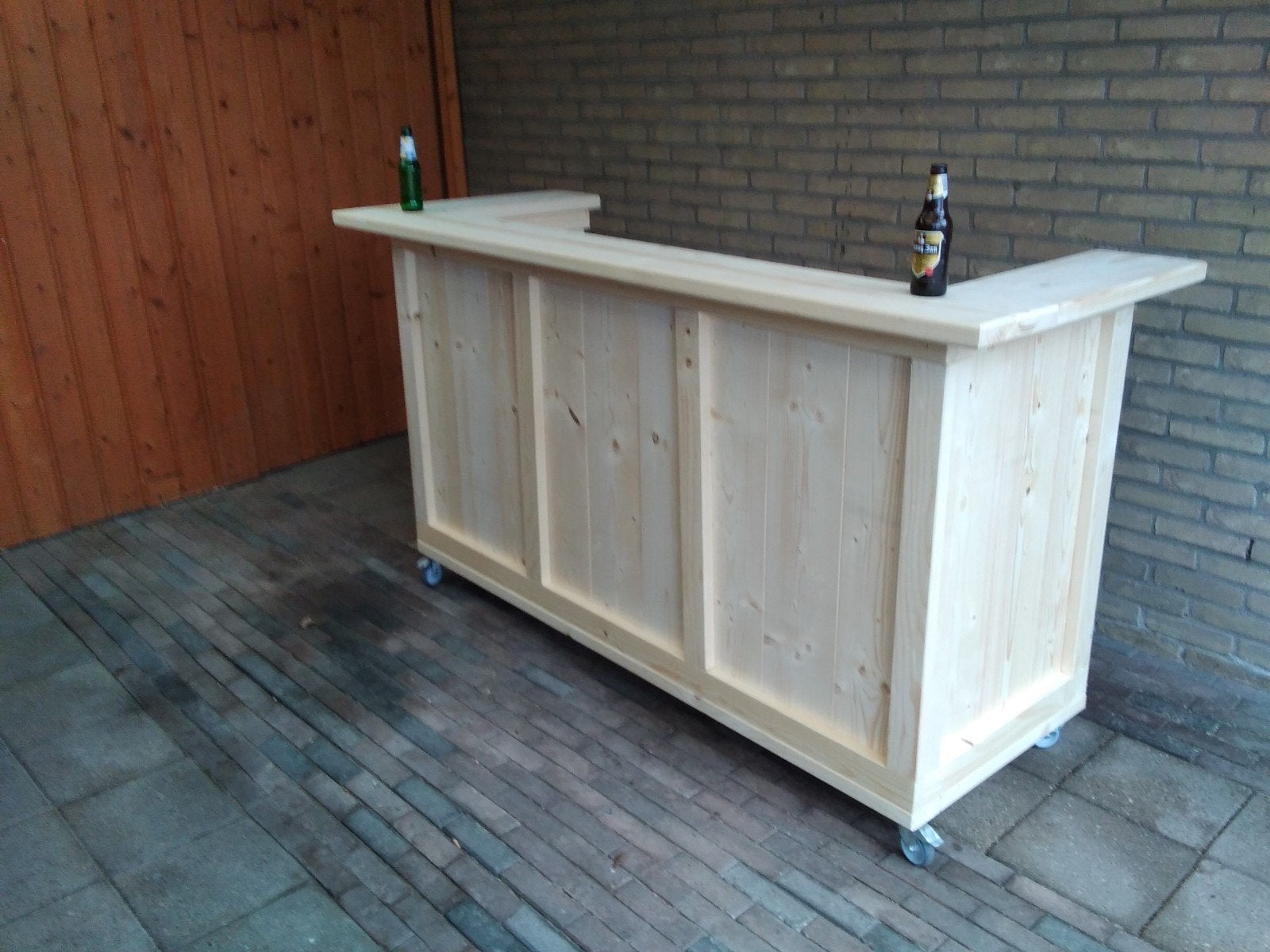Steigerhouten Bar / Balie / Statafel voor Mancave, Ophalen, Nieuw, Hout, Industrieel
