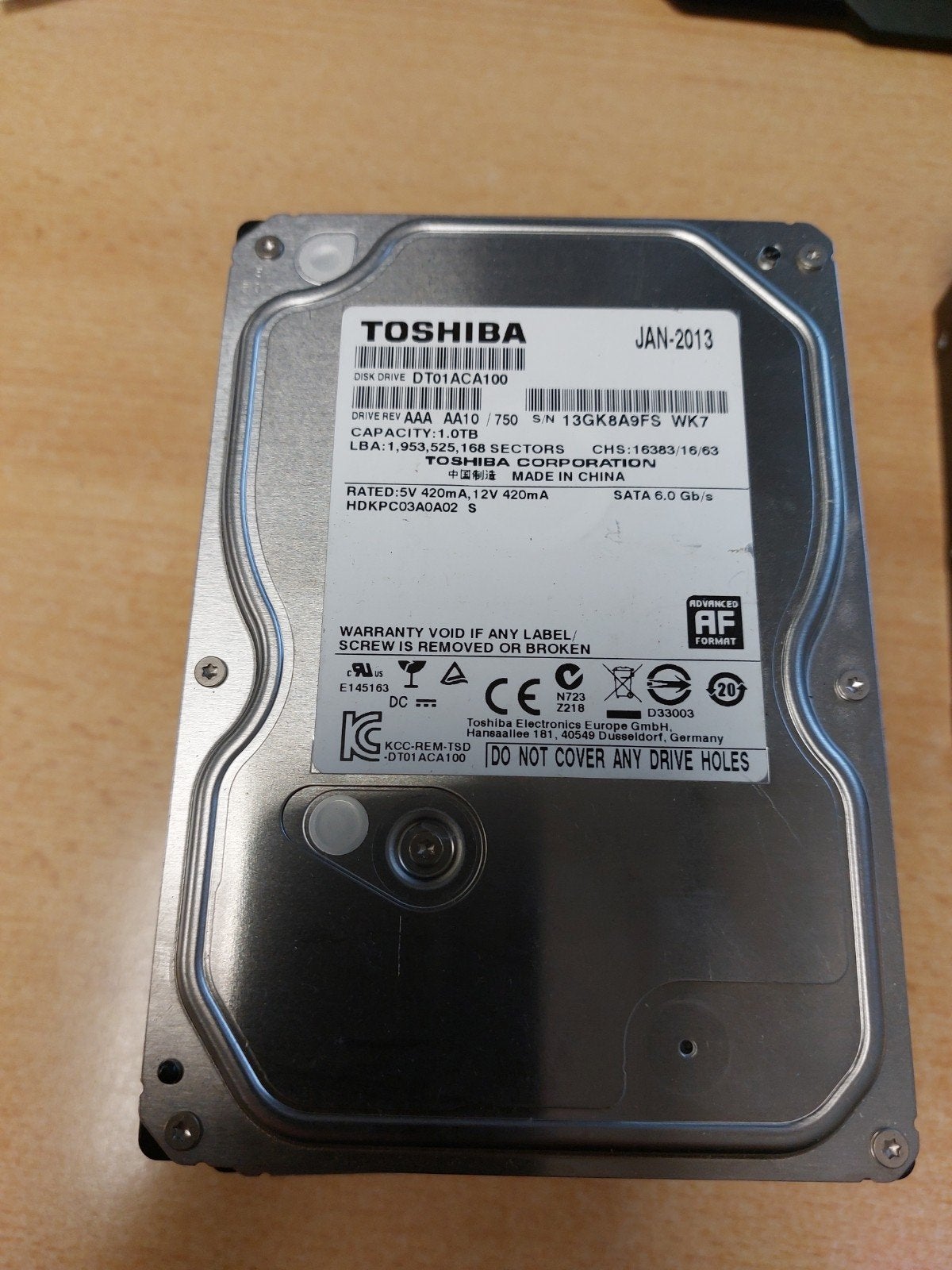 Toshiba 1TB SATA Harde Schijf (DT01ACA100), Intern, Server, Ophalen of Verzenden, 1TB