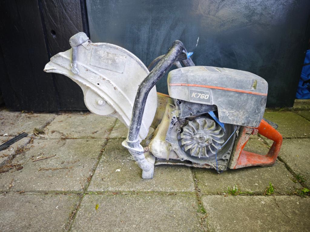 Husqvarna K760 Bandenzaag / Moterzaag - Opknapper, Gebruikt, Cirkelzaag, Ophalen of Verzenden, 30 tot 70 mm