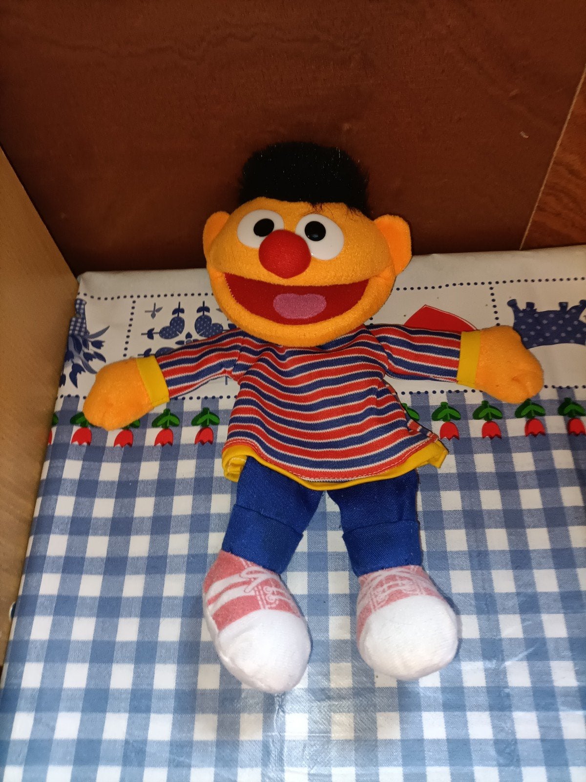 Vintage Ernie handpop Sesamstraat 32 cm groot, Ophalen of Verzenden, Zo goed als nieuw, Overige typen