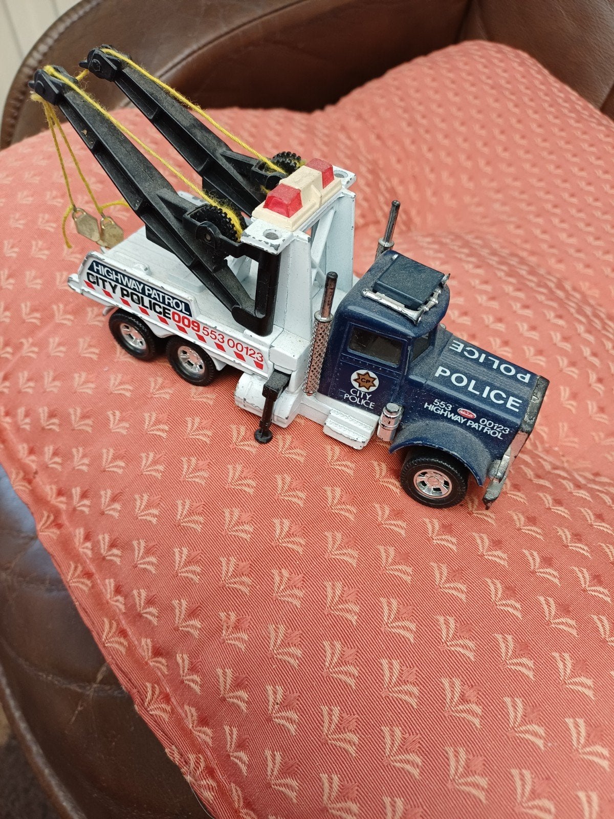 Matchbox Super Kings Peterbilt Sleepcab Takelwagen Politie, Ophalen of Verzenden, Gebruikt